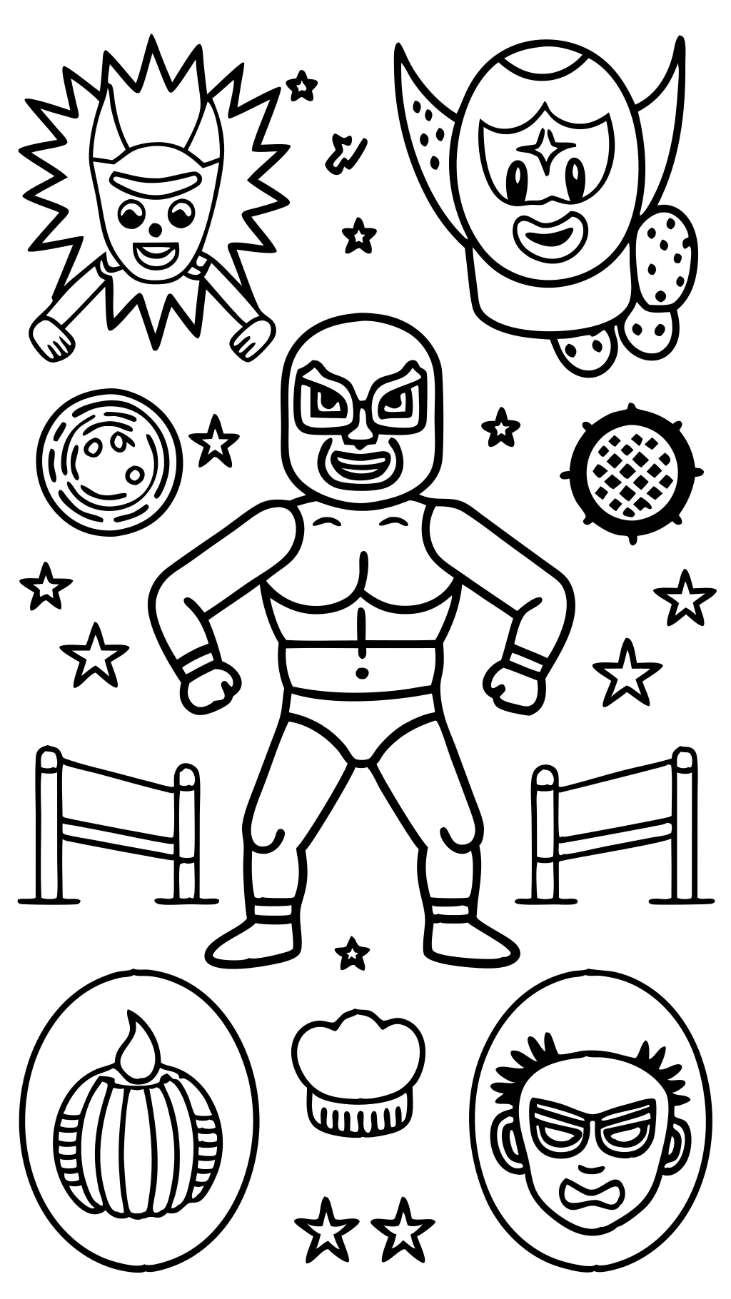 wrestling coloring pages